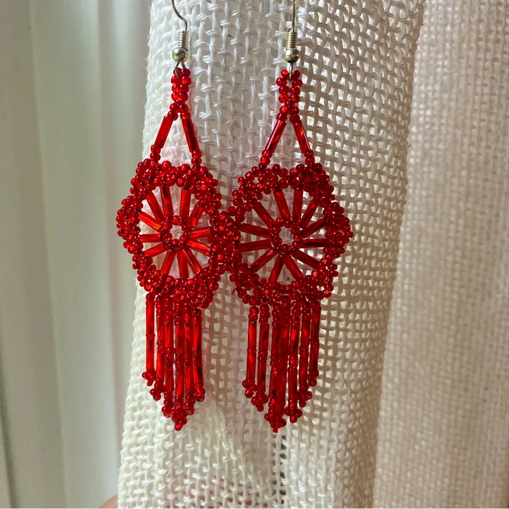 Romantic beaded earrings - Picture 3 of 7